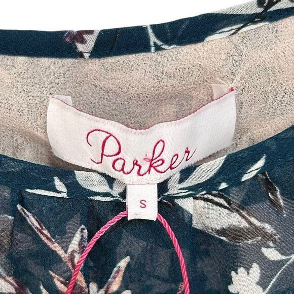 NWT Parker Reuben Combo Asymmetric Hem Midi Dress in Nautic Privett Small - Picture 4 of 9